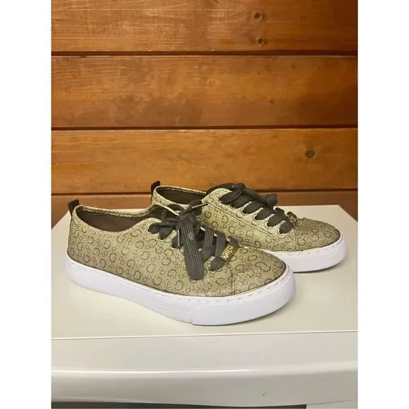 *GORGEOUS* Gold Guess Signature Womans Sneakers Size 7​ - Picture 4 of 13